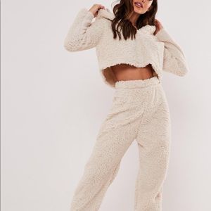 Missguided Teddy Sweatsuit Cream